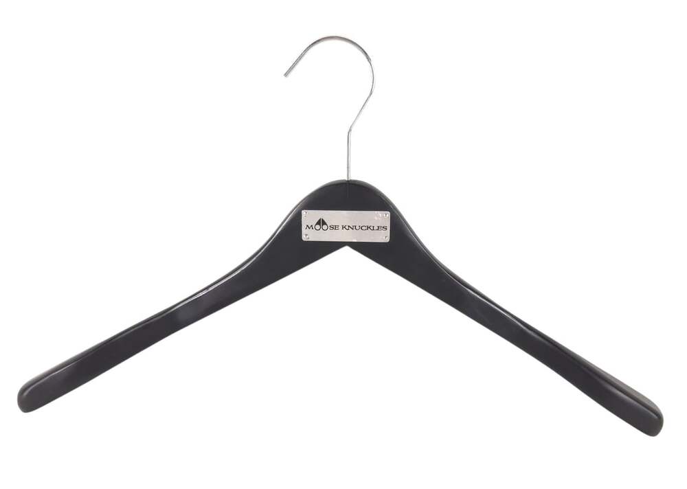 Moose Knuckles Heavy Duty Wooden Coat Hangers Set of 4 Black